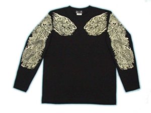 画像1: 龍須佐之男 和柄 長袖Ｔシャツ 刺青デザインの紅雀（名入れ刺繍可）通販 和柄服