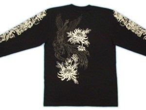 画像3: 鳳凰 刺青 デザイン 菊 和柄 長袖Ｔシャツ ブランド紅雀 (名入れ刺繍可) 和彫り 通販 和柄服