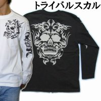 スカルトライバル 和柄 長袖Ｔシャツ 刺青デザインの紅雀（名入れ刺繍可）通販