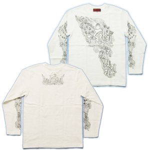 画像3: 阿弥陀来迎 梵字 長袖Ｔシャツ 刺青 デザイン Tシャツの袖にデザイン （名入れ刺繍可）通販 梵字タトゥー