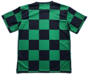 画像2: 緑黒市松 受注生産 ポリエステルドライTシャツ 日本製 コスチューム