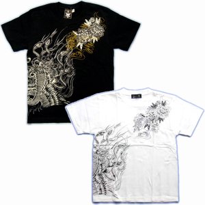 画像4: 鳳凰と牡丹の刺青デザインＴシャツ通販