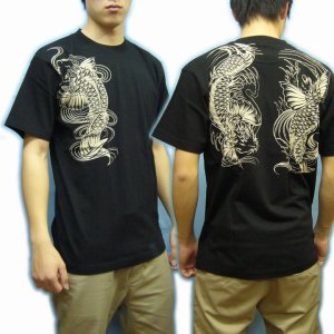 画像5: 鯉の滝登り登龍門和柄Ｔシャツ通販