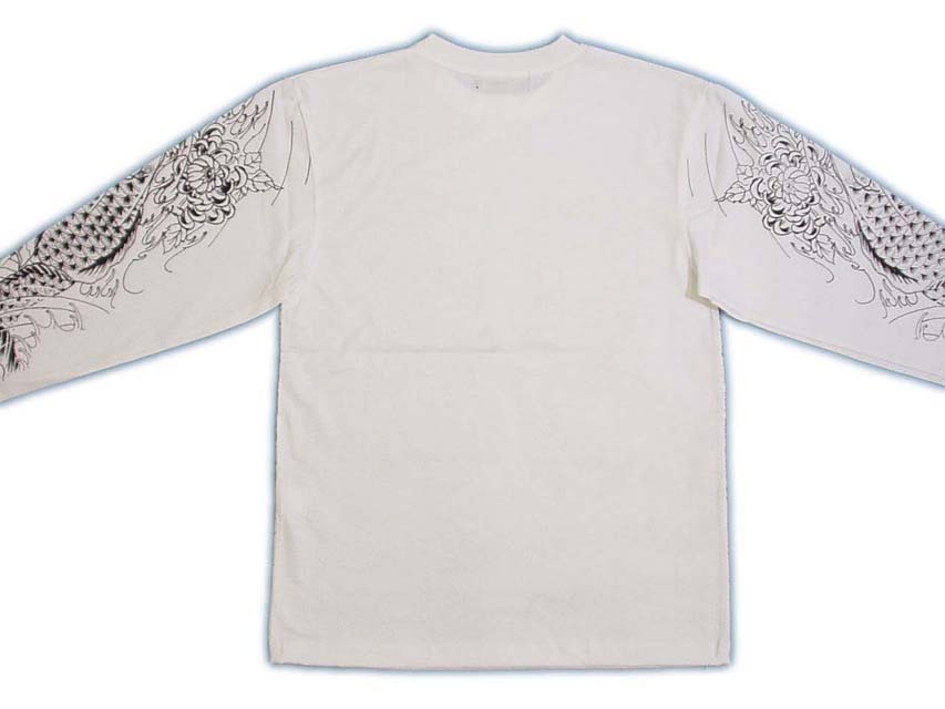 画像: 鯉 和柄 長袖Ｔシャツ 刺青デザインの紅雀（名入れ刺繍可）通販ツ