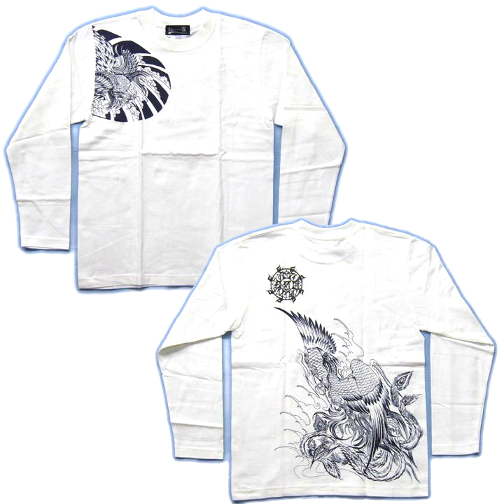 画像5: 鳳凰 刺青 胸割右 背中鳳凰 紅雀ブランド 通販 名入れ刺繍可 (和彫り)  和柄 長袖tシャツ ロンＴ 和柄服