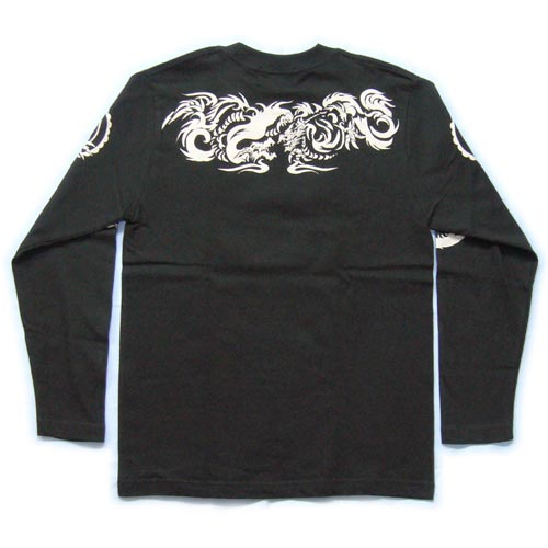 画像3: 龍トライバル 和柄 長袖Ｔシャツ 刺青デザインの紅雀（名入れ刺繍可）通販