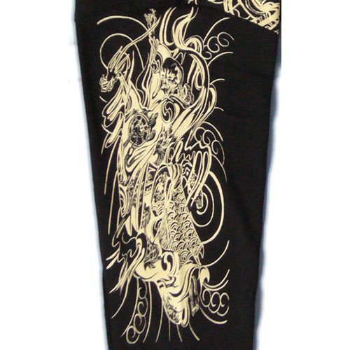 画像4: 舞踊 髑髏 と輪入道 和柄 長袖Ｔシャツ 刺青デザインの紅雀（名入れ刺繍可）通販 和柄服