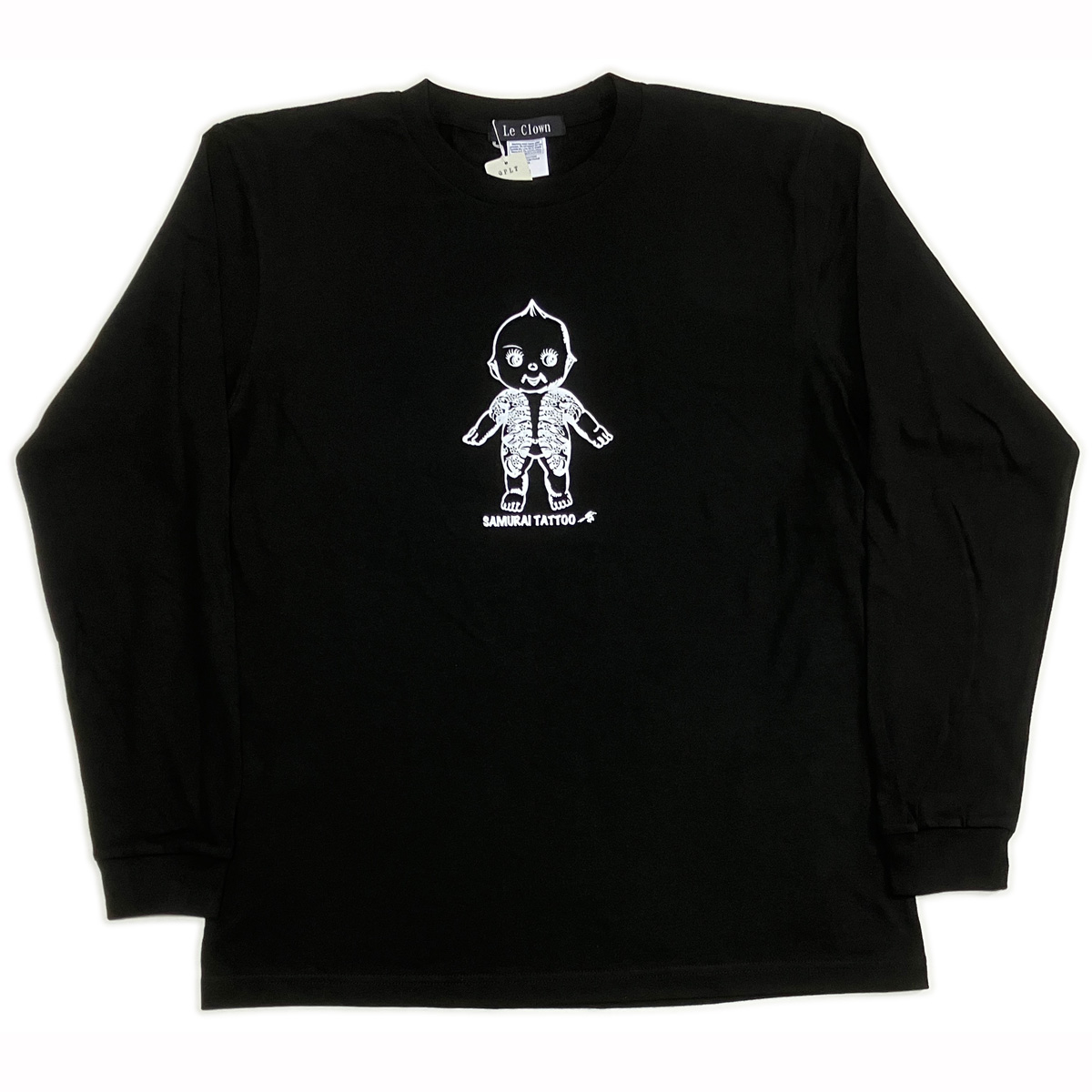 画像1: 刺青 キューピー 長袖 Tシャツ タトゥー QP 和彫り プリント