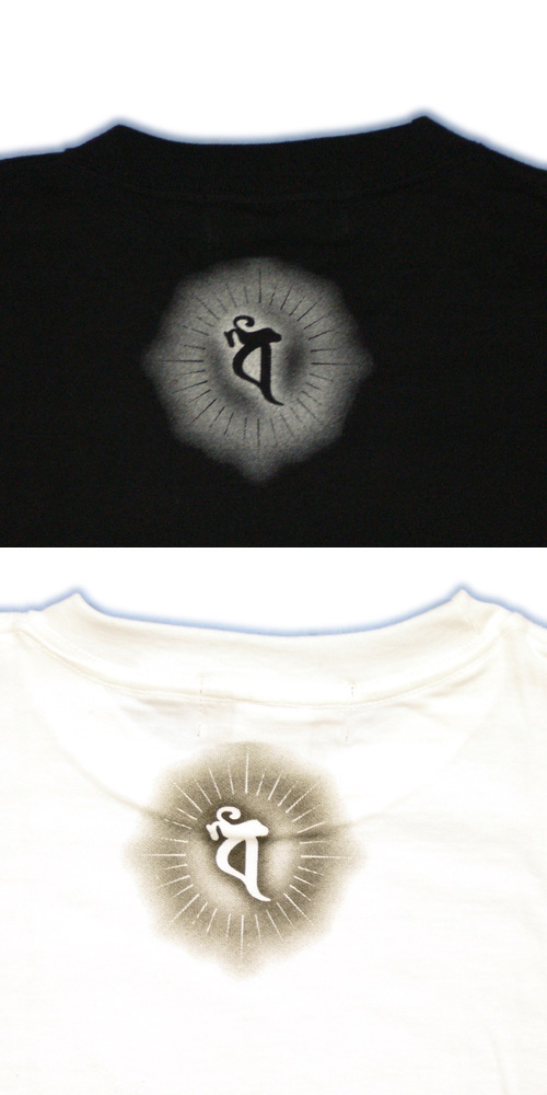 画像: 毘沙門天 梵字 長袖Ｔシャツ 刺青 デザイン 梵字タトゥー Tシャツの袖にデザイン （名入れ刺繍可）通販 和柄服
