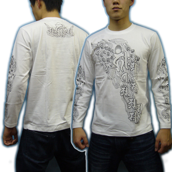 画像5: 阿弥陀来迎 梵字 長袖Ｔシャツ 刺青 デザイン Tシャツの袖にデザイン （名入れ刺繍可）通販 梵字タトゥー
