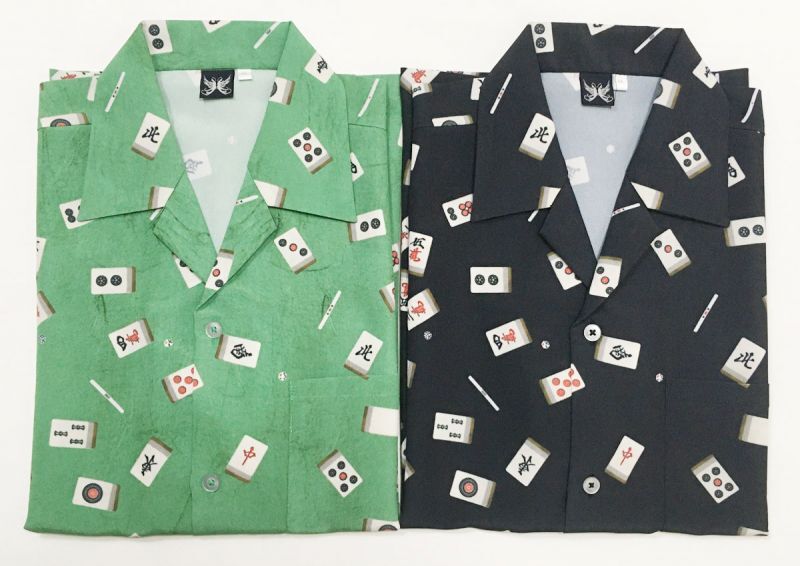 画像1: 麻雀牌 国士無双 アロハシャツ 和柄アロハ 大きいサイズ ギャンブルシャツ 3L 4L 5L 受注生産