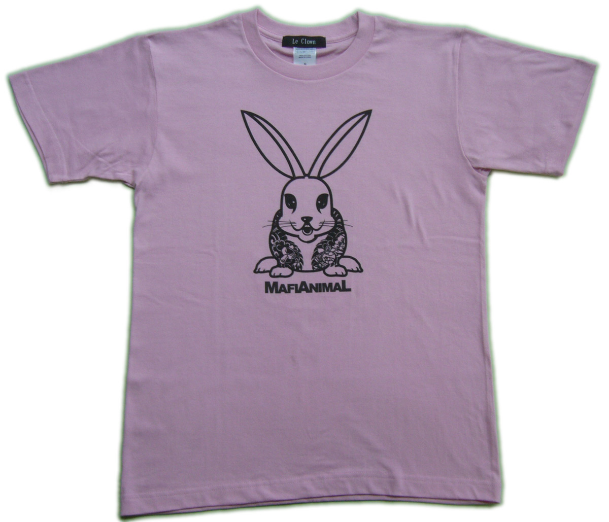 画像3: 刺青 ウサギ Tシャツ。かわいいキャラクターを和彫デザイン
