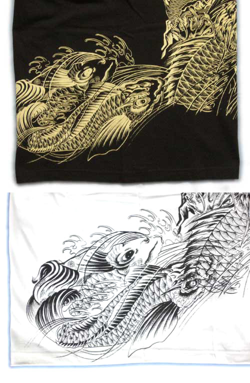 画像: 鯉の瀧登り登龍門和柄 tシャツ通販