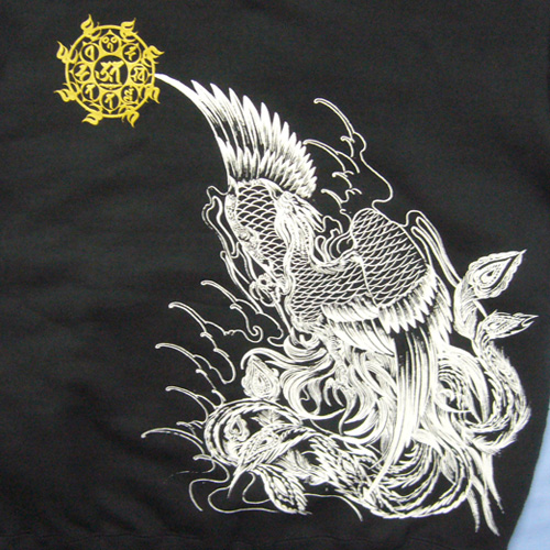 画像: 鳳凰胸割 和柄 パーカー スエット刺青デザインの紅雀（名入れ刺繍可）通販 派手 パーカー 和柄服